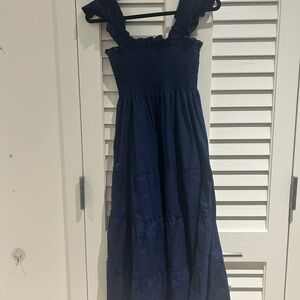 Hill House Navy Ruffled Nap Dress